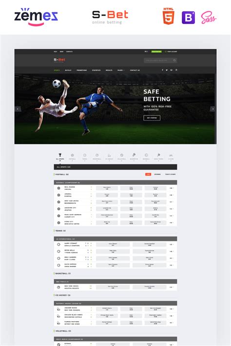 Betting Site Template Free Website Themes .